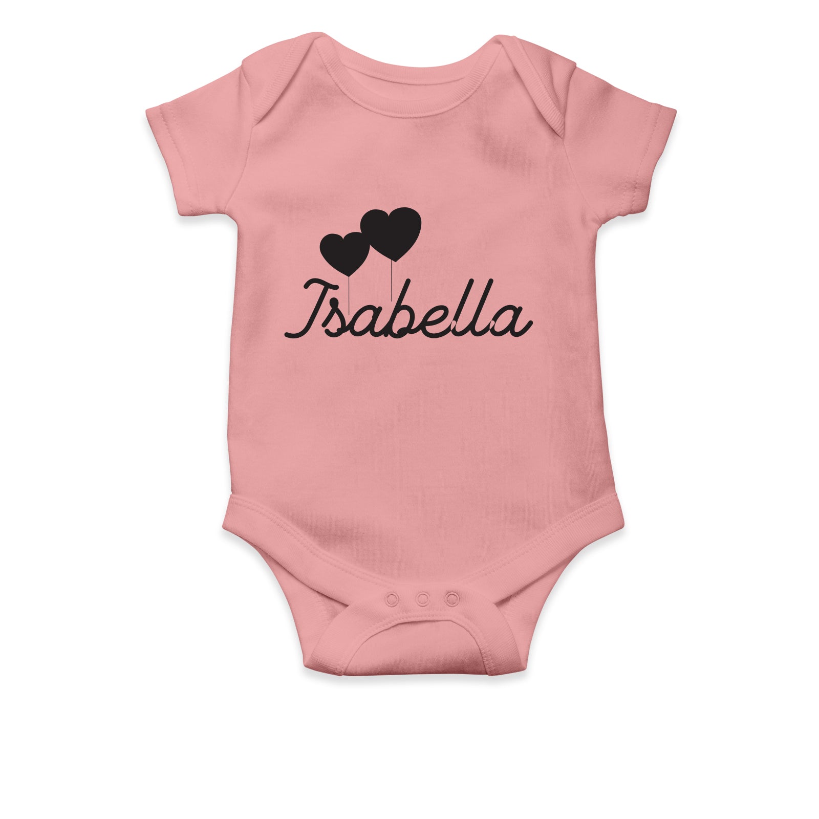 Personalised White Baby Body Suit Grow Vest - Double Heart