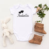 Load image into Gallery viewer, Personalised White Baby Body Suit Grow Vest - Double Heart