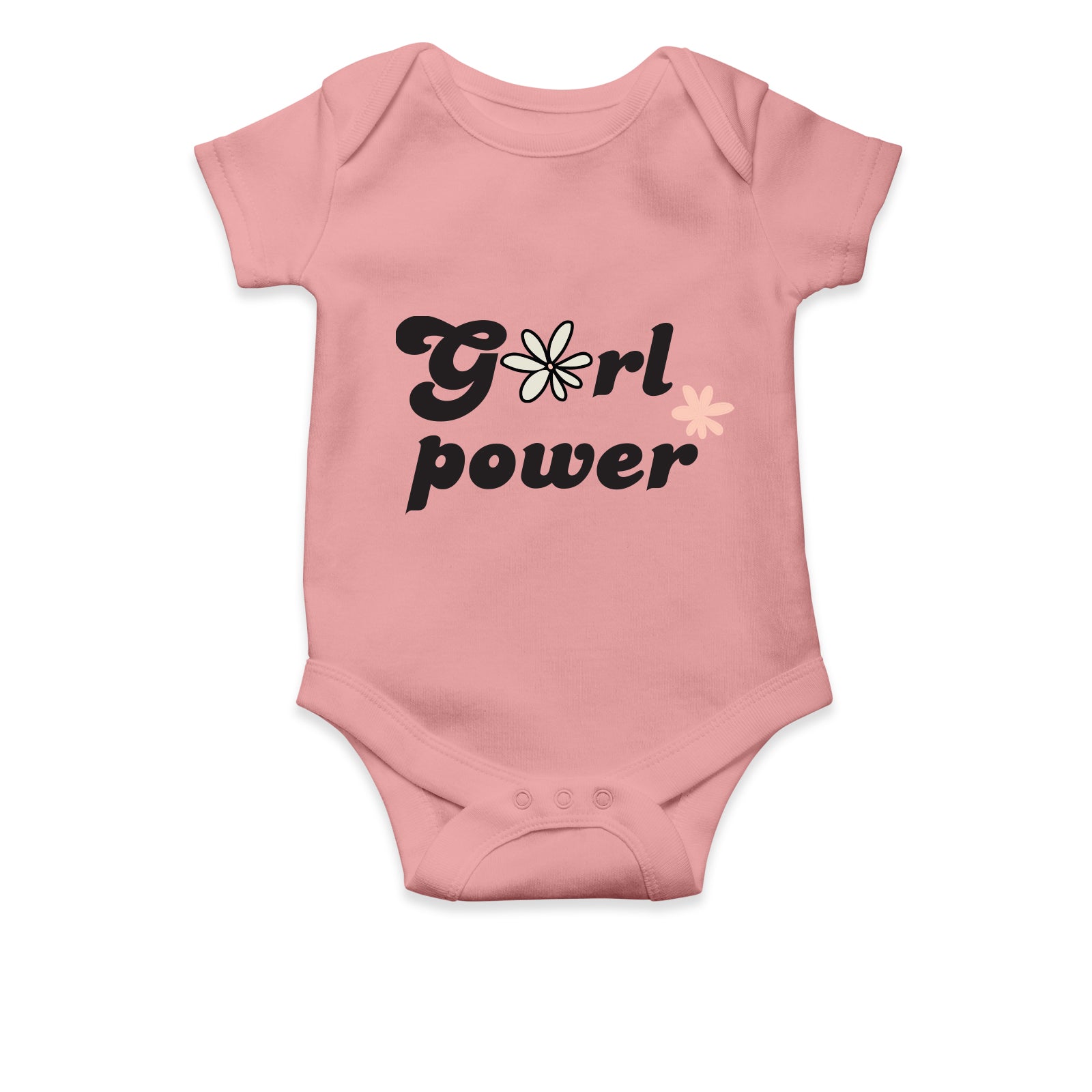 Personalised White Baby Body Suit Grow Vest - Flower Power