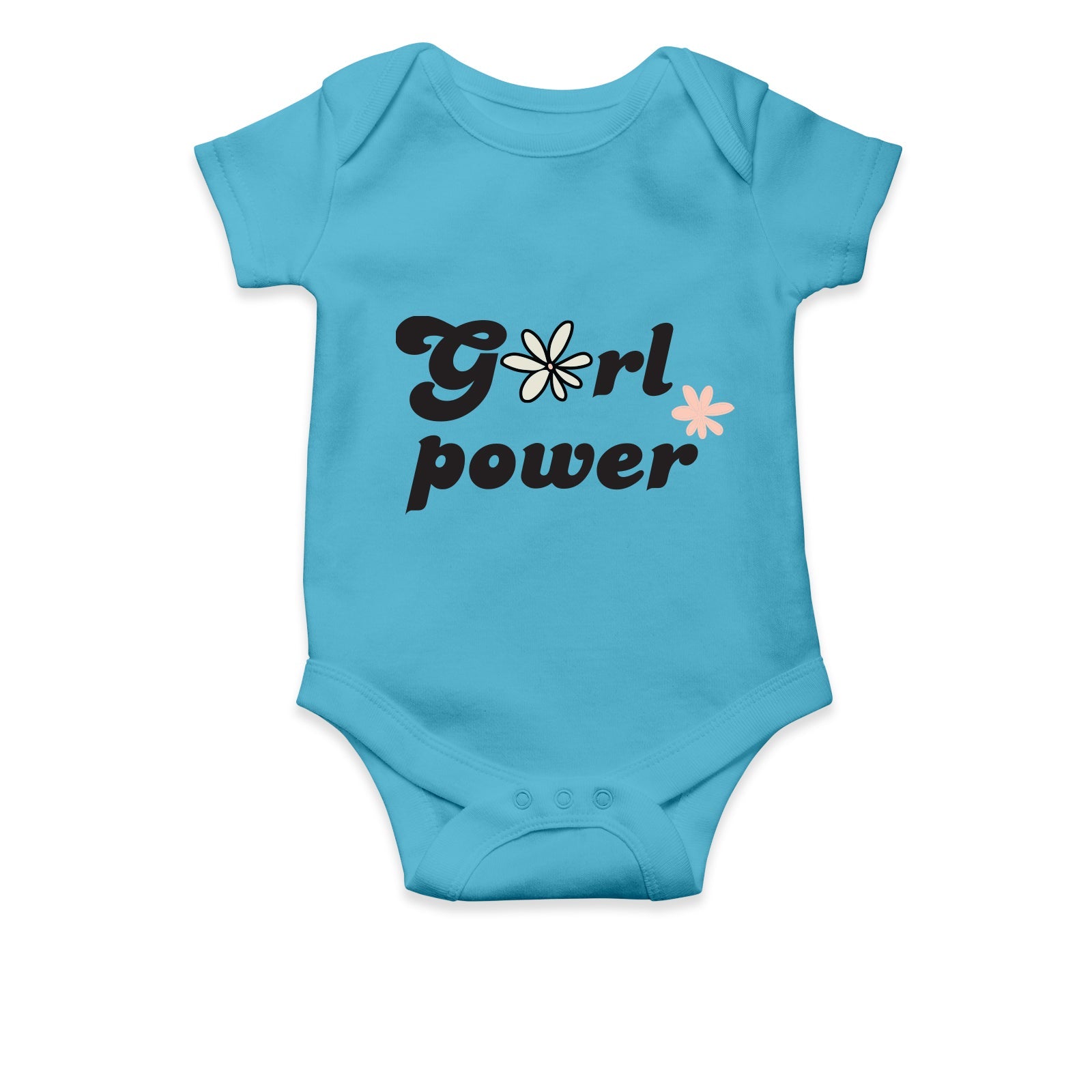 Personalised White Baby Body Suit Grow Vest - Flower Power