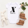Personalised White Baby Body Suit Grow Vest - Initial