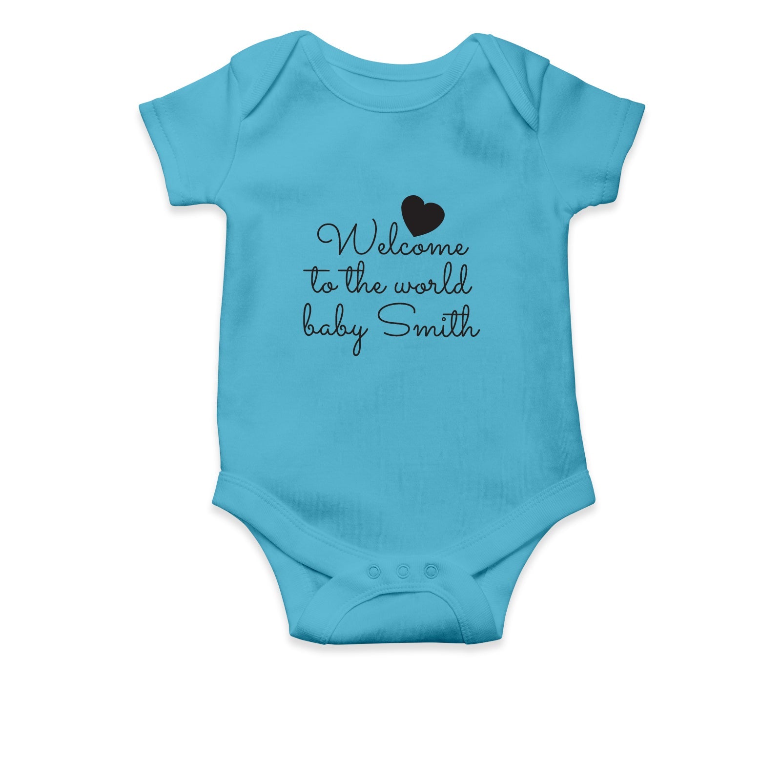 Personalised White Baby Body Suit Grow Vest - Small Cursive