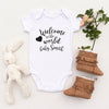 Personalised White Baby Body Suit Grow Vest - Welcome + Heart