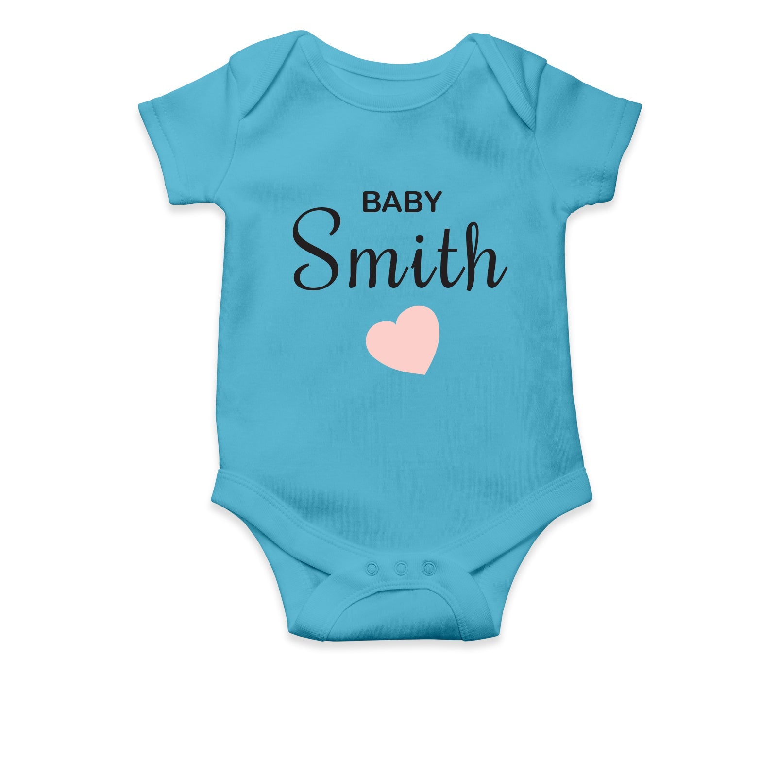 Personalised White Baby Body Suit Grow Vest - Pink Heart - Little One