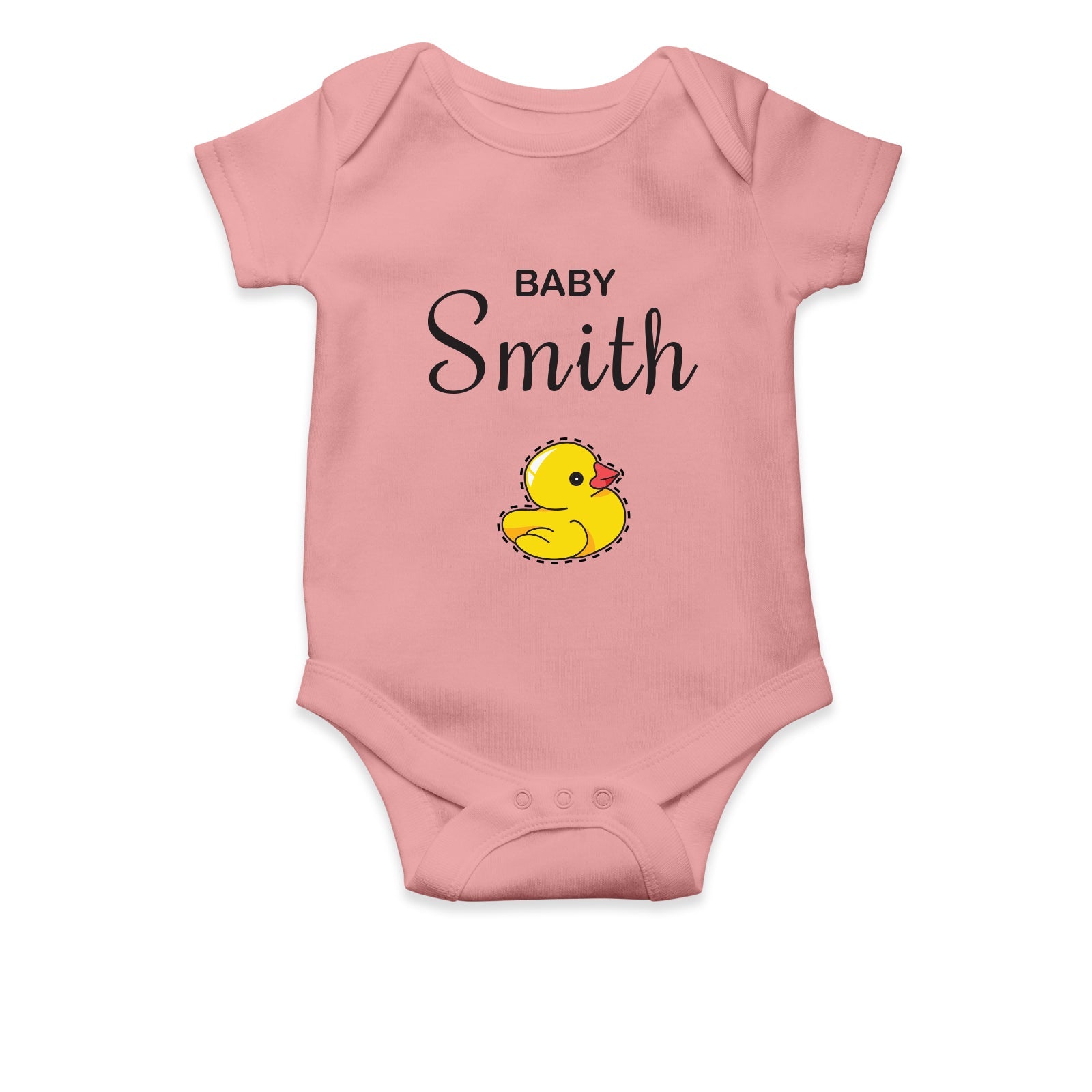 Personalised White Baby Body Suit Grow Vest - Ducky