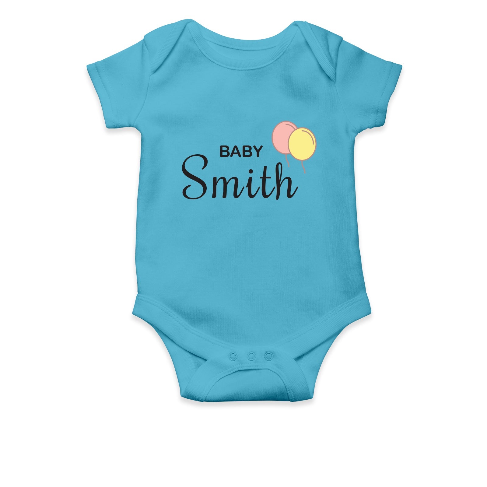 Personalised White Baby Body Suit Grow Vest - Red Yellow Balloons