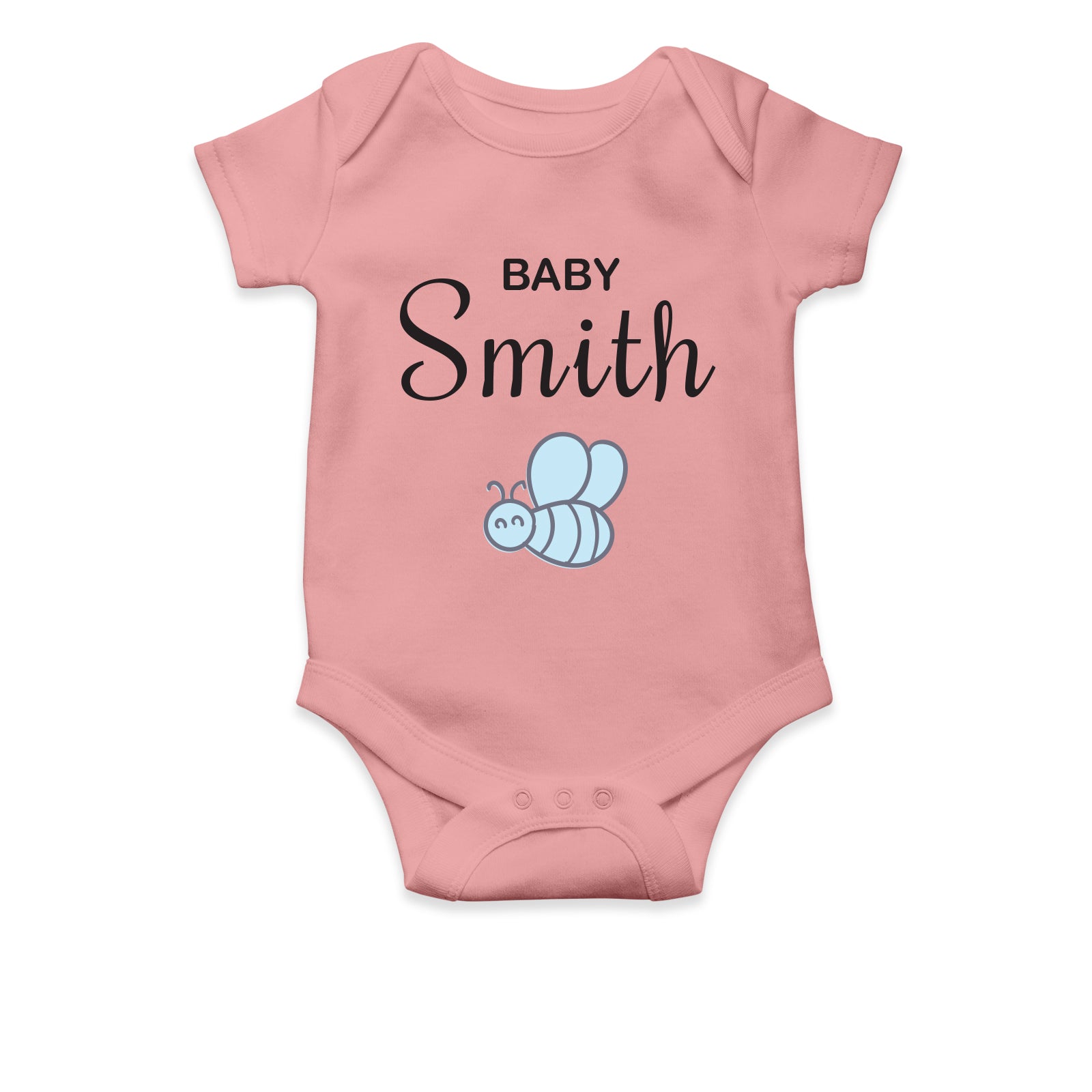 Personalised White Baby Body Suit Grow Vest - Blue Bee