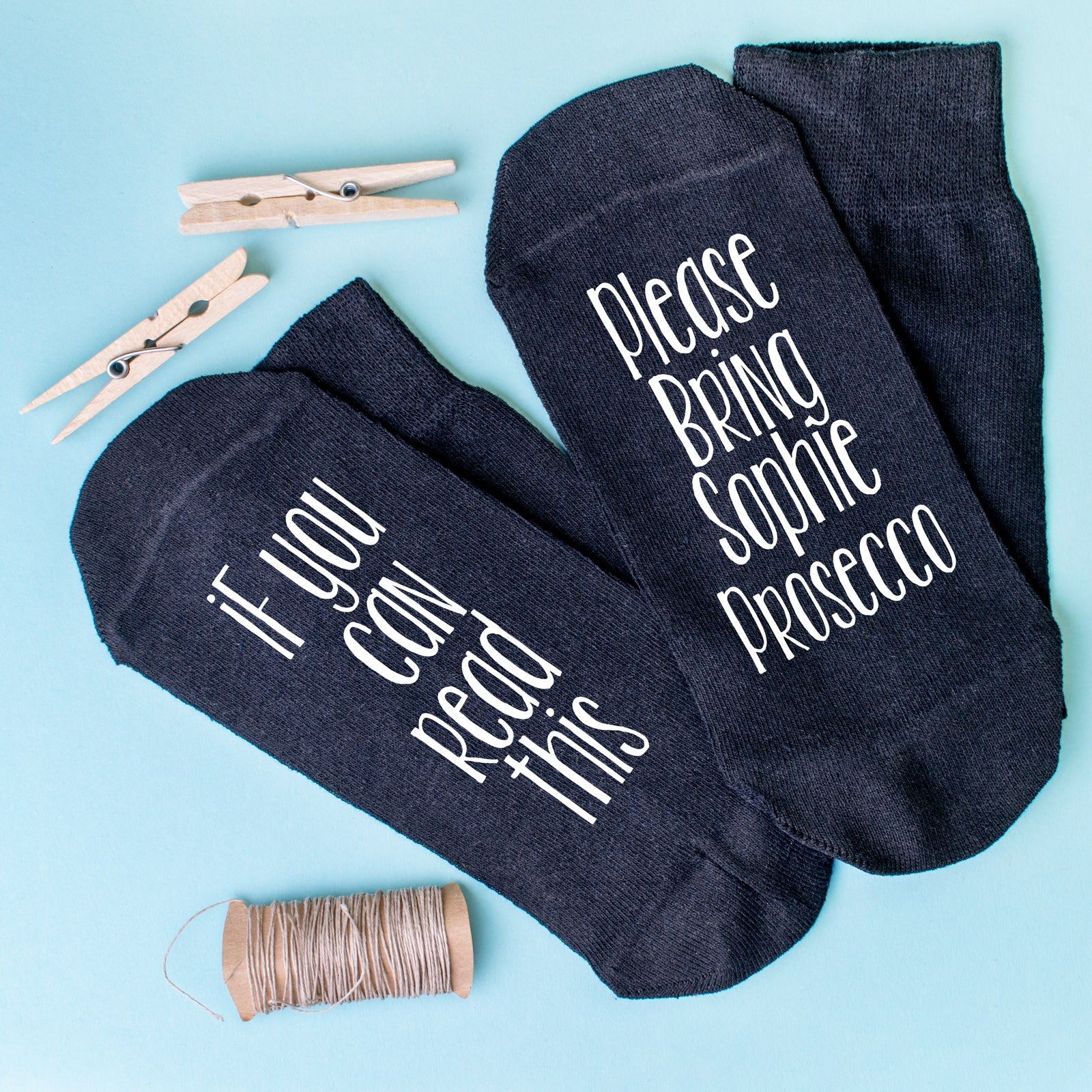 Personalised Socks Bring Prosecco