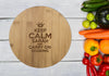 Personalised Bamboo Serving or Cutting Board - Round - Grateful