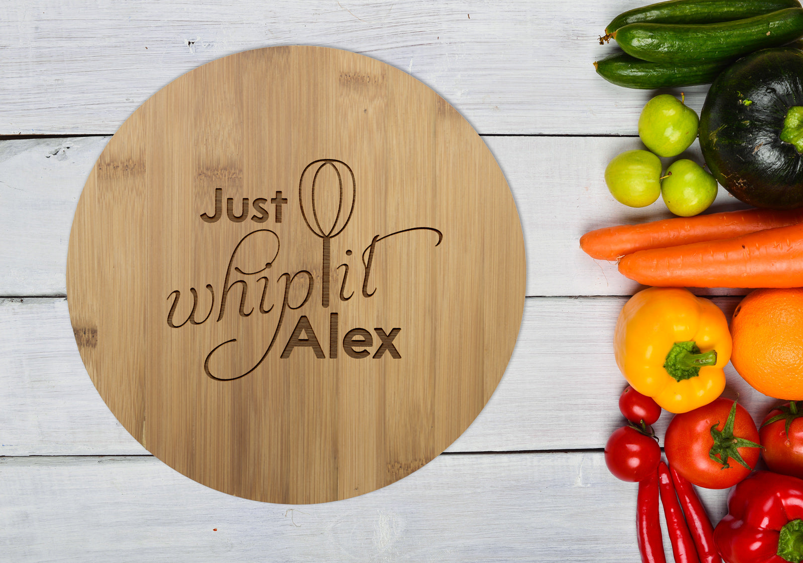 Personalised Bamboo Serving or Cutting Board - Round - My Kitchen