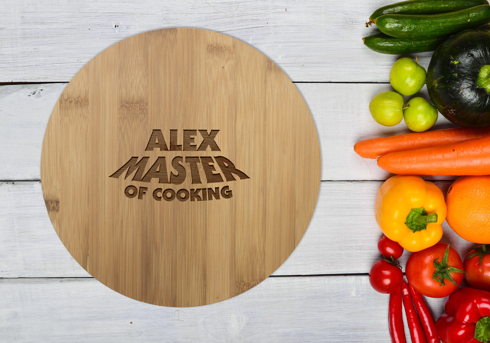 Personalised Bamboo Serving or Cutting Board - Round - Custom Made!