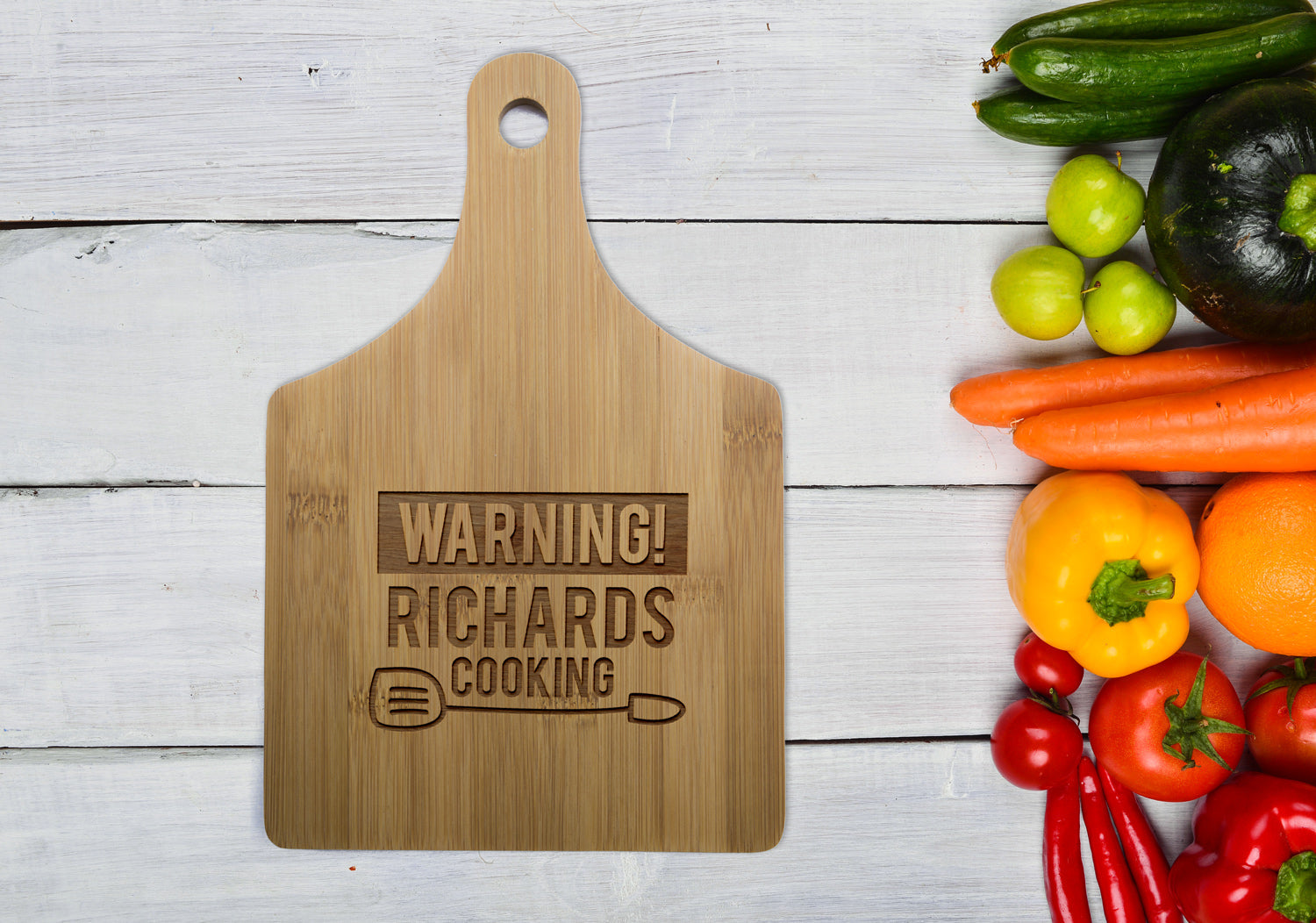 Personalised Bamboo Long Serving or Cutting Board - Perfect Gift - Elite Chef