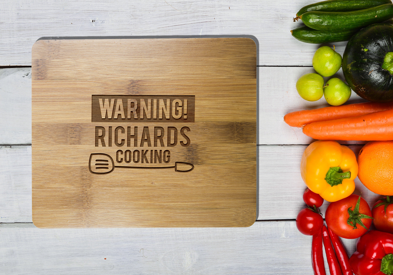 Personalised Bamboo Serving or Cutting Board - Rectangle - Hunger!