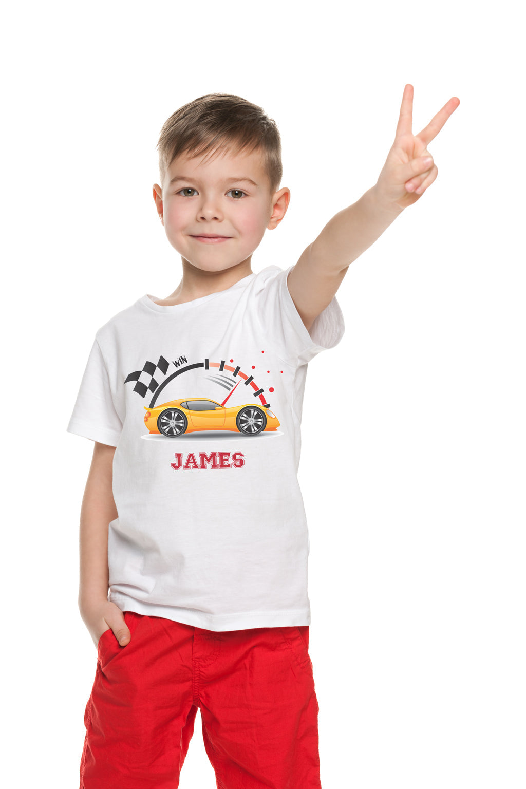 Personalised Racing Car T-Shirt - Yellow