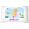 Personalised Mermaid Pillow Case Printed Gift Children Custom Print - Blonde
