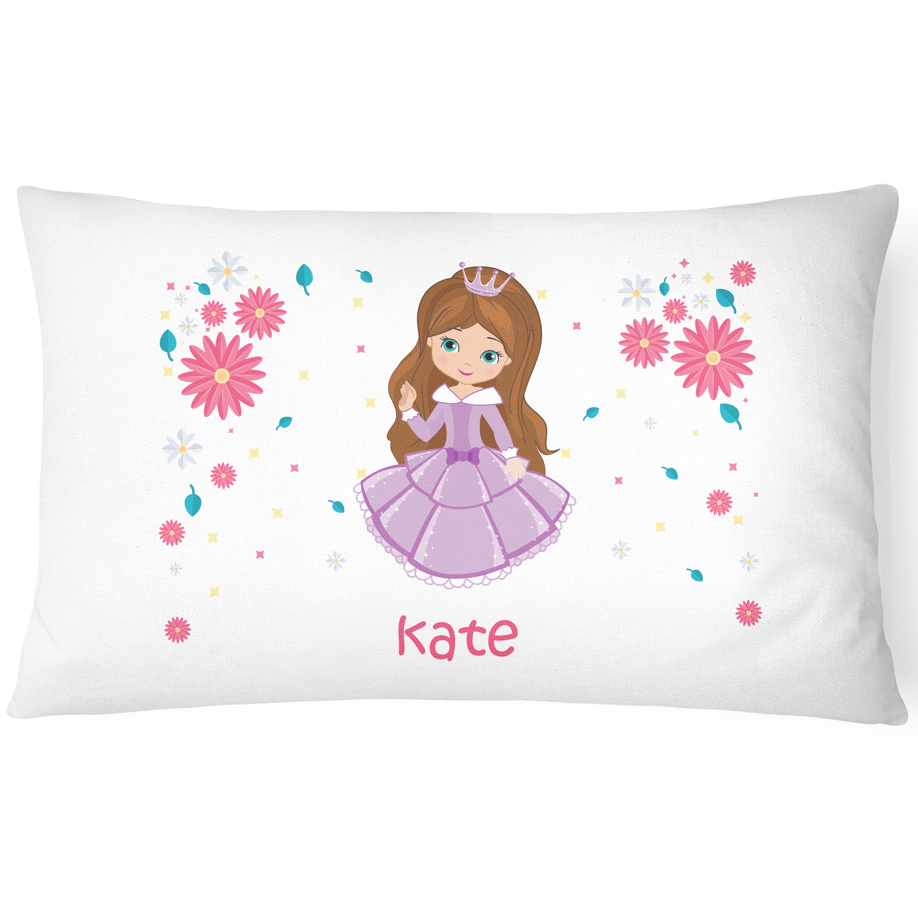 Personalised Princess Pillowcase Children Printed Gift Custom Print New - Pink