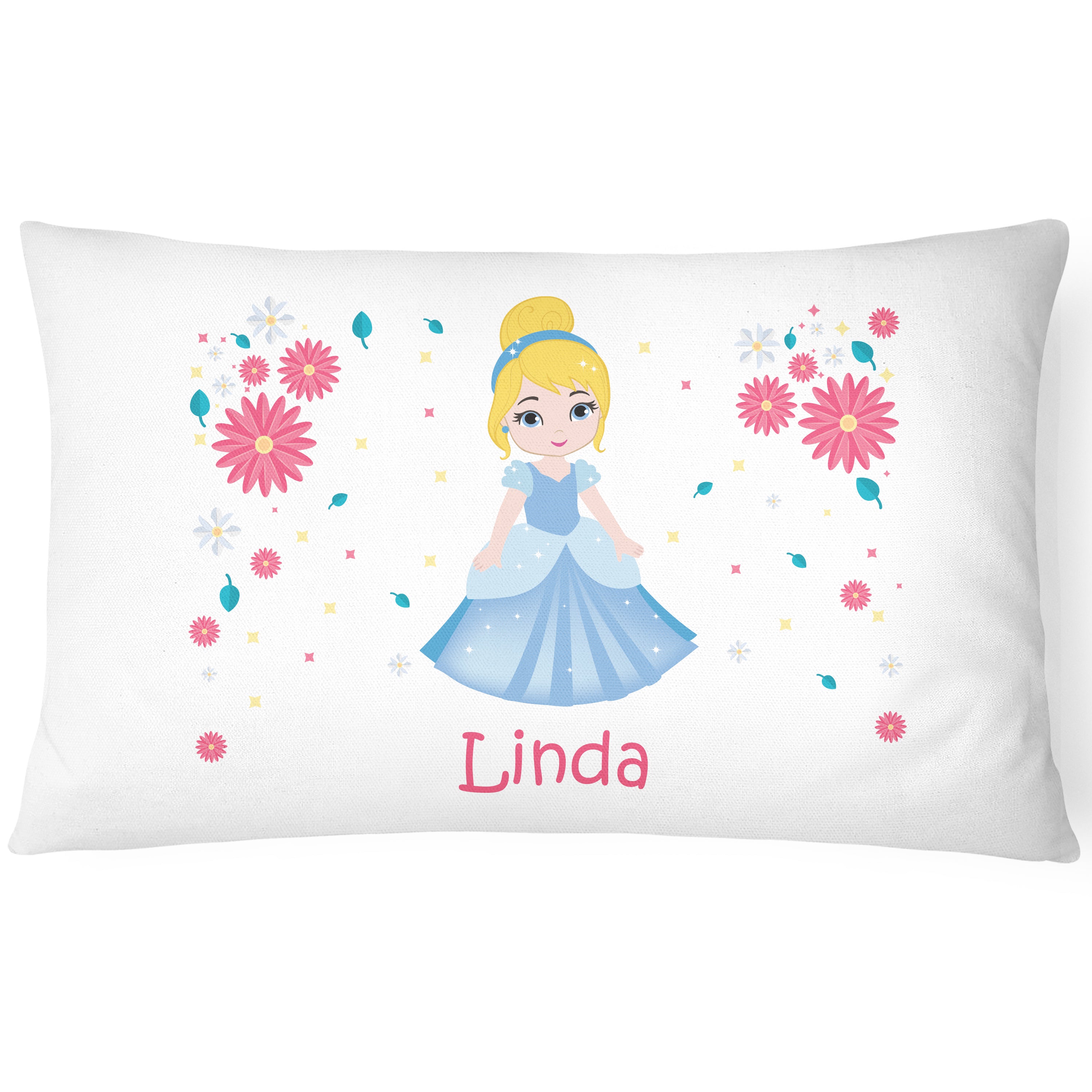 Princess Pillowcase Children Printed Gift Custom Print - Light Blue