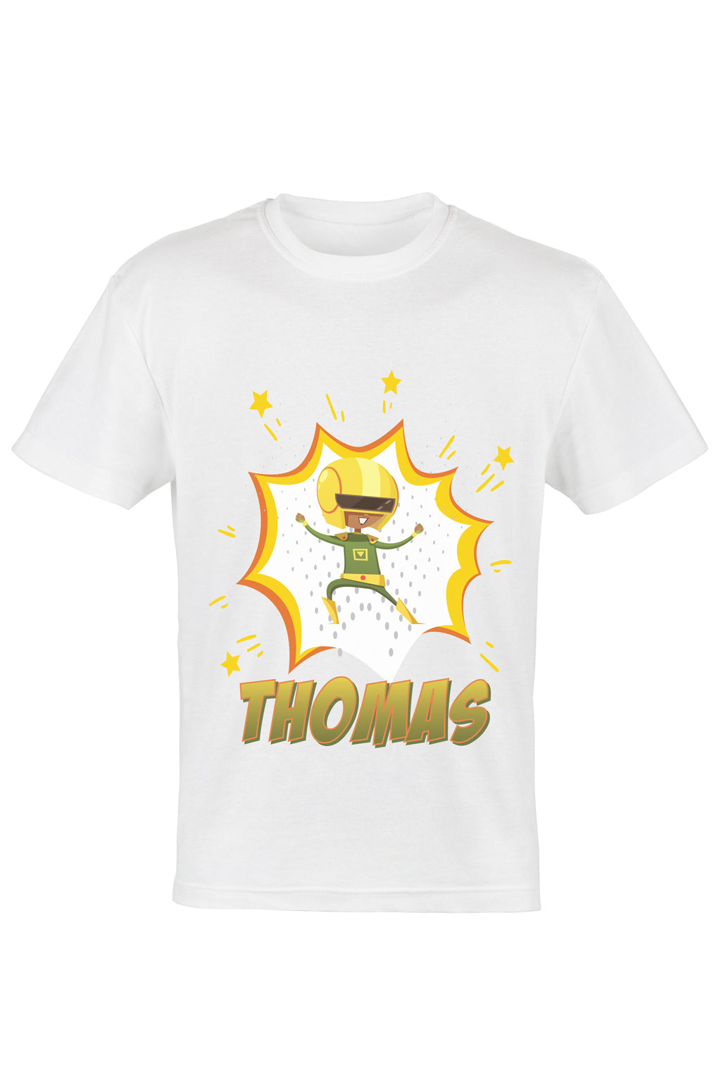 Childs Personalised Superhero T-Shirt - Yellow