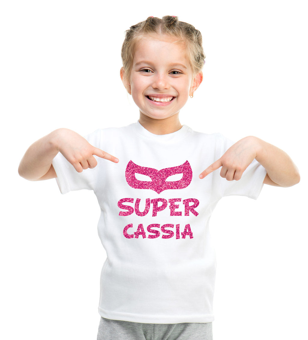 Personalised Superhero Mask T-Shirt - Super Pink