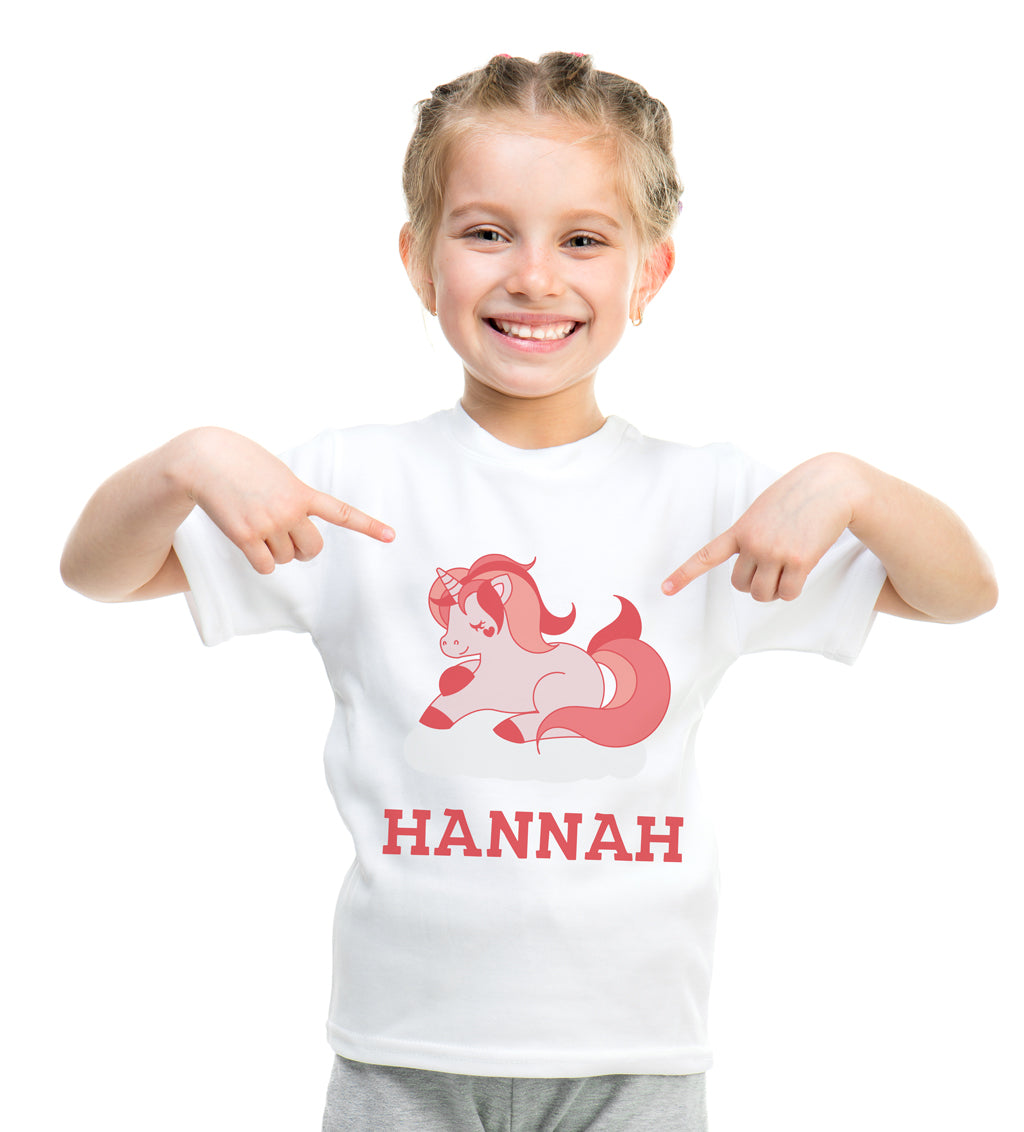 Personalised Unicorn T-Shirt - Pink