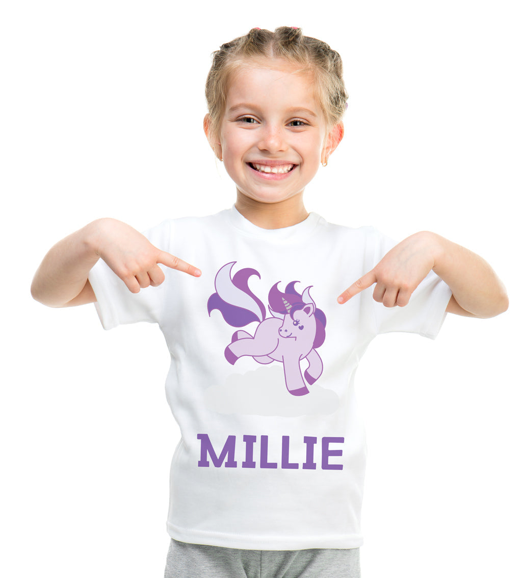 Personalised Unicorn T-Shirt - Purple