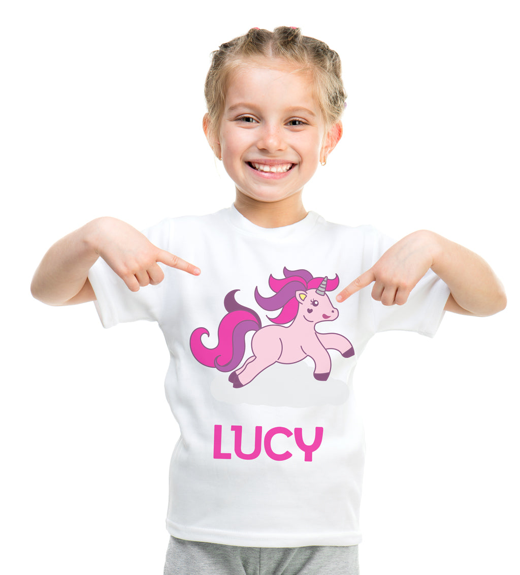 Personalised Unicorn T-Shirt - Pink