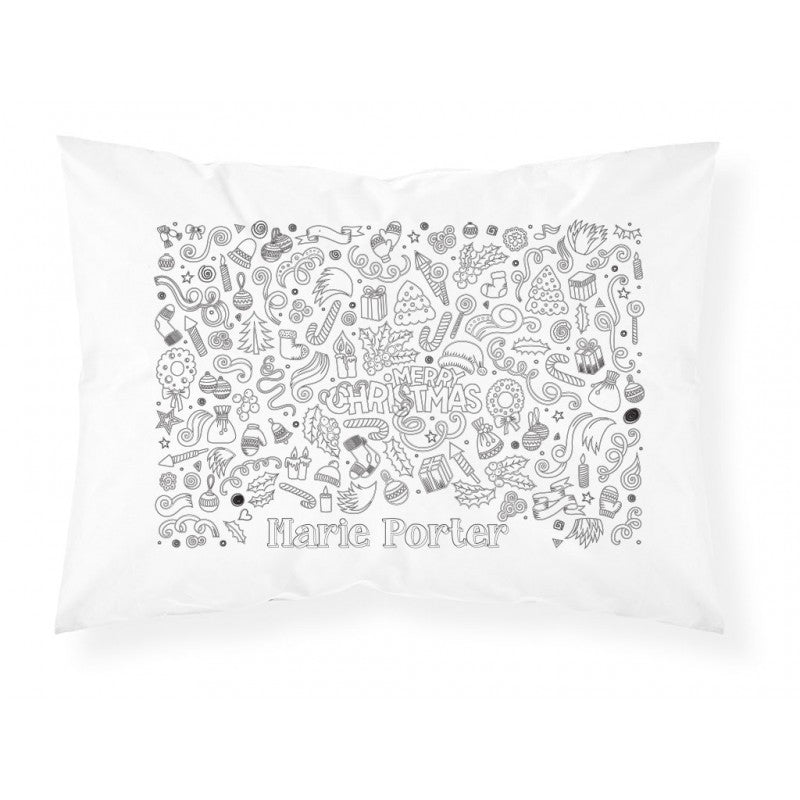 Personalised Colour In Pillowcase  Christmas Design #B