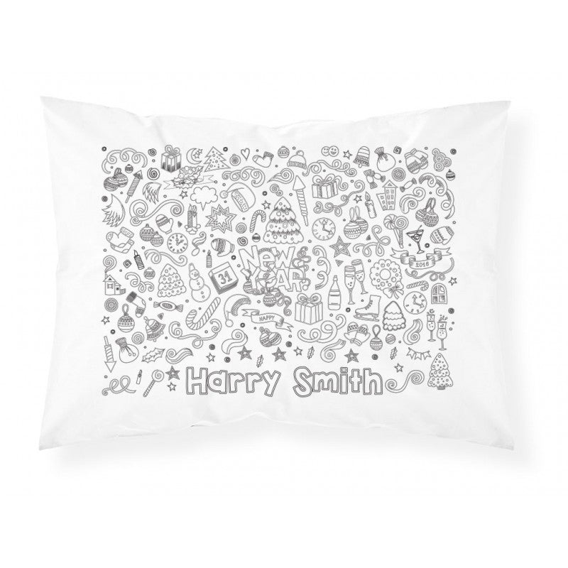 Personalised Colour In Pillowcase  Christmas Design #C