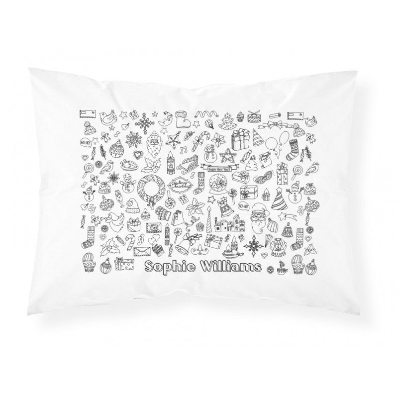 Personalised Colour In Pillowcase Christmas Design #A