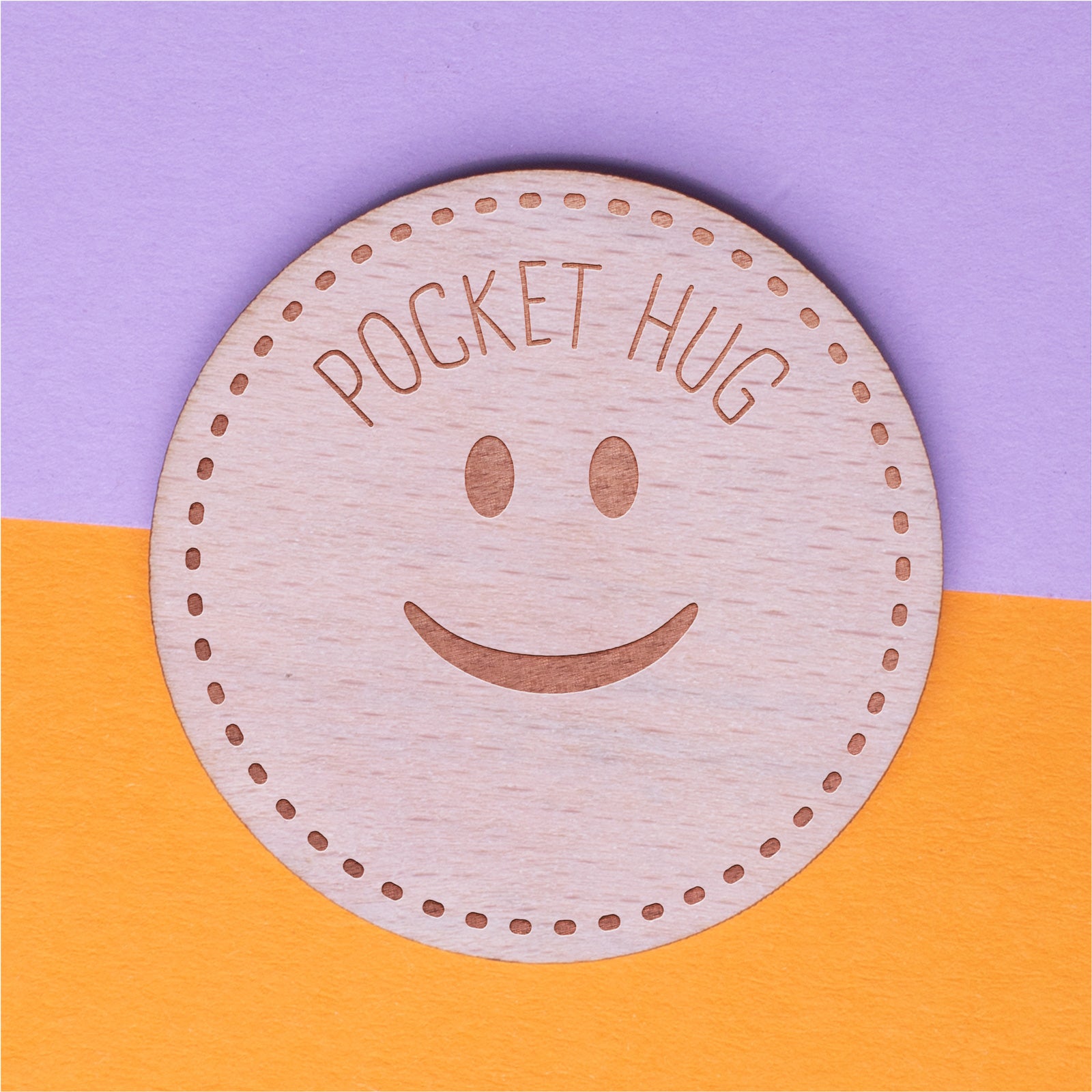 Wood Pocket Hug Tokens - Gift for Her for Him Friends Mum Dad - Smile