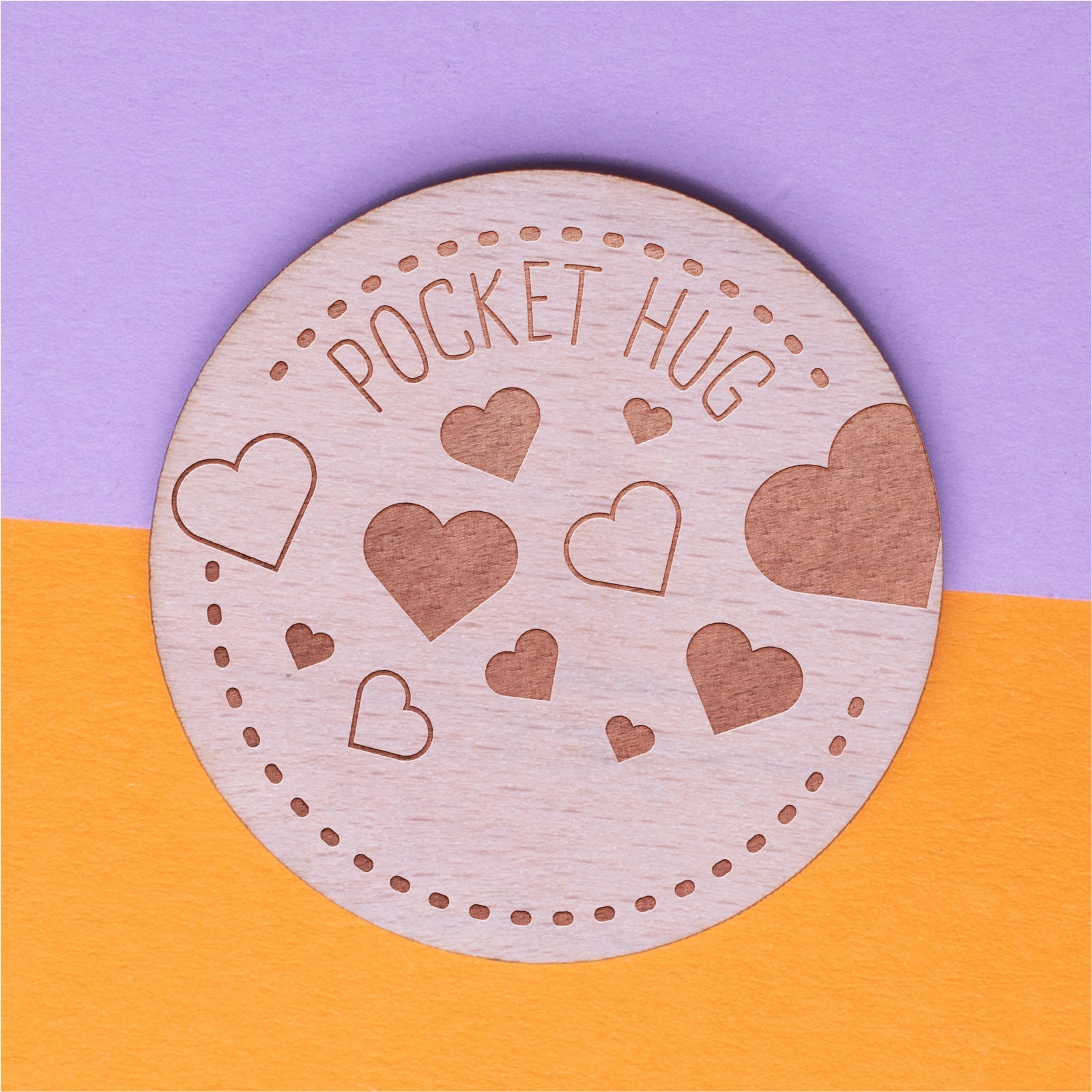 Wood Pocket Hug Tokens - Gift for Her for Him Friends Mum Dad - Hug!