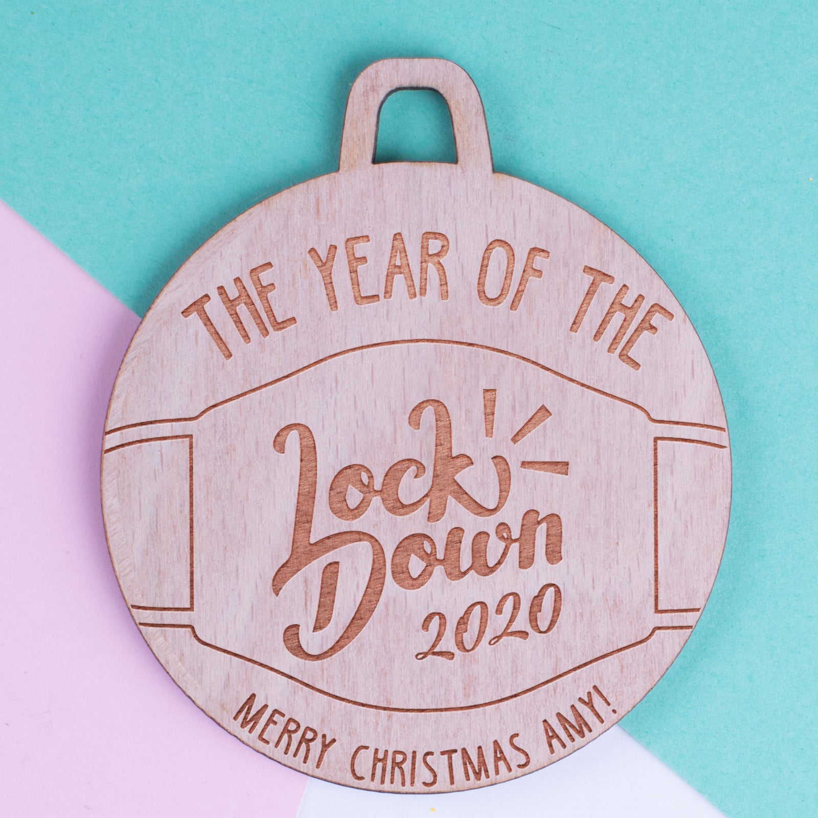 Personalised Christmas Lockdown Ornaments - Pack of Two #104