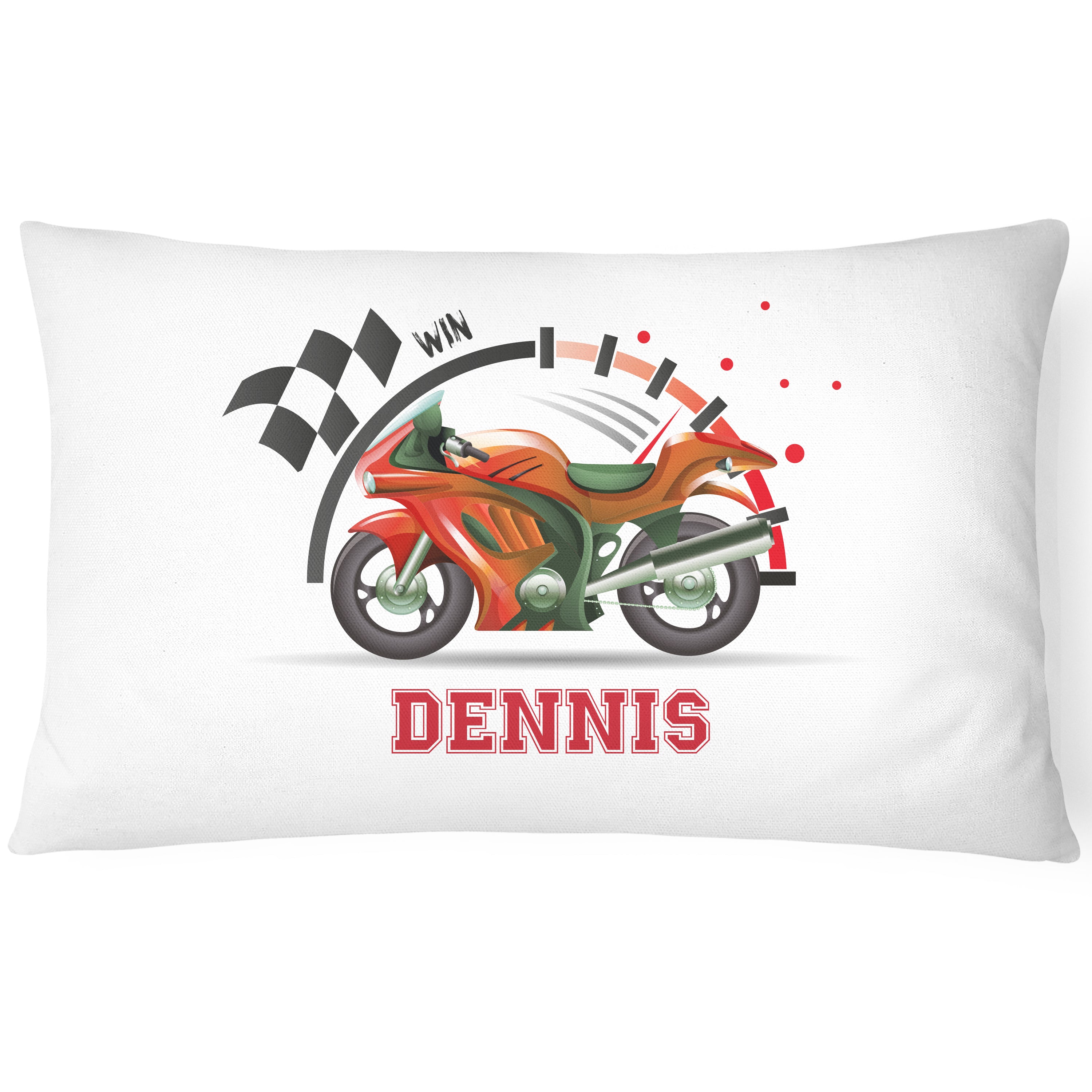 Personalised MotorBike Pillowcase - Red