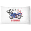 Personalised MotorBike Pillowcase - Blue