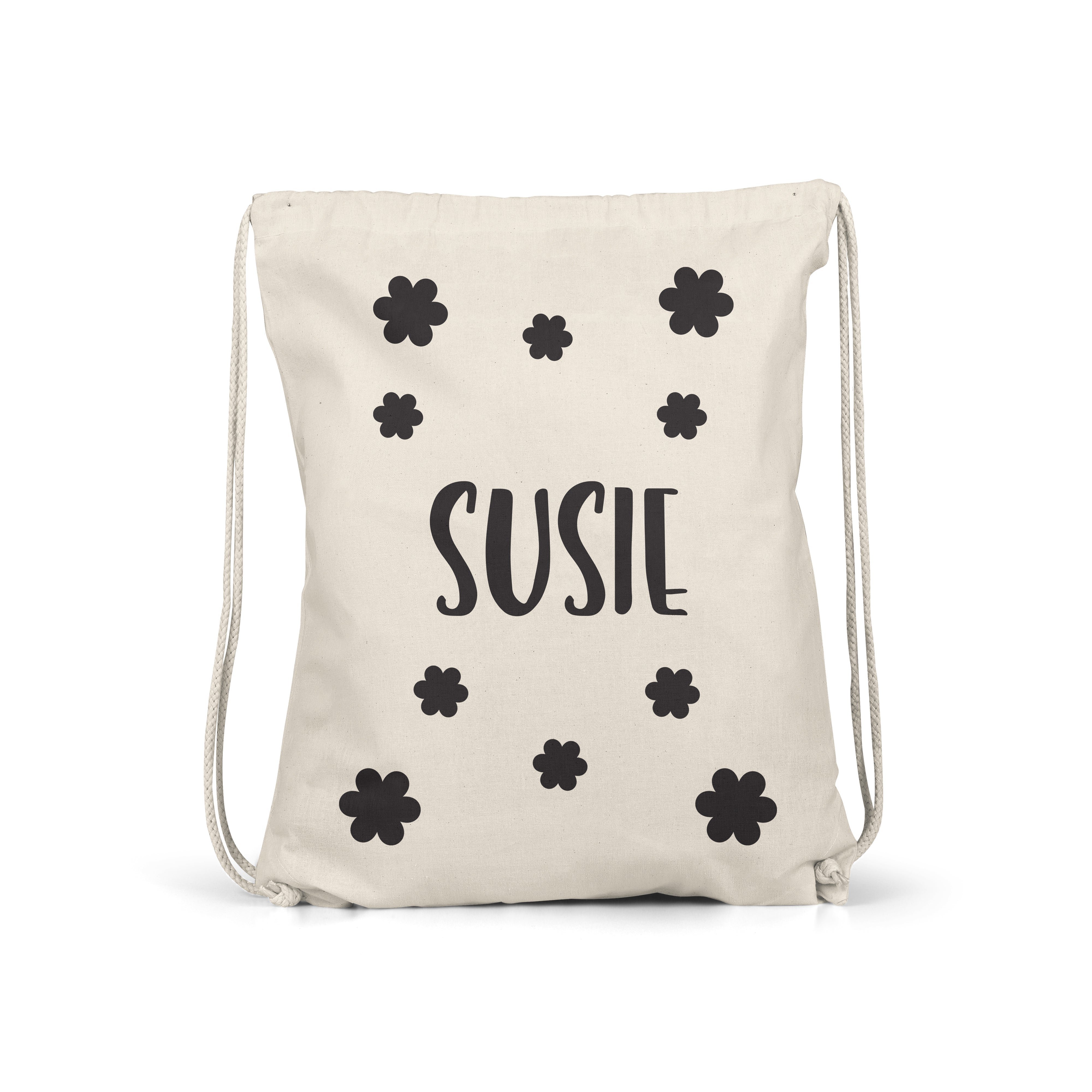 Personalised Name Kids Gym Bag - Cream