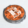 Personalised Pocket Mirror - Round - Orange + Black