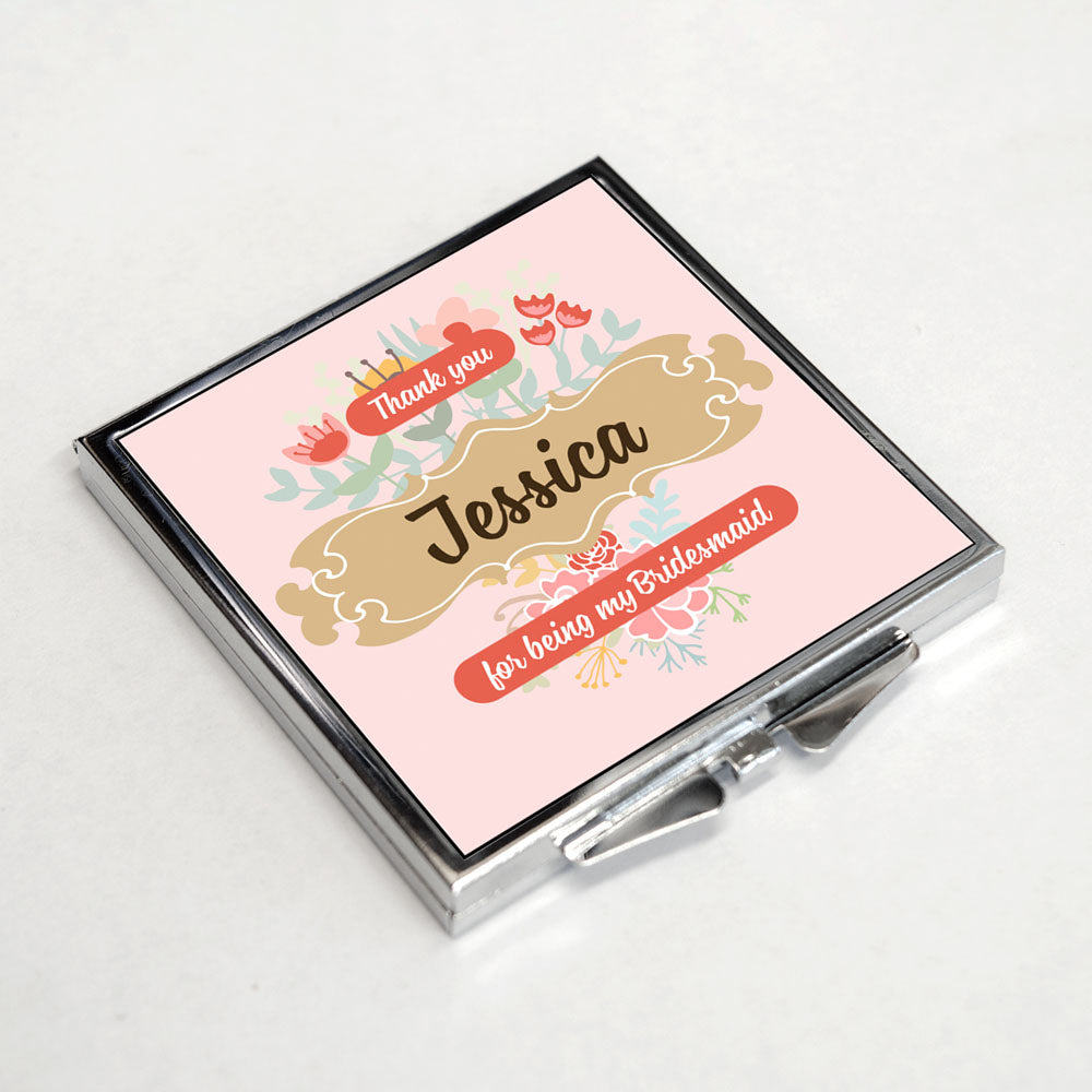 Personalised Pocket Mirror - Rectangle - Peachy