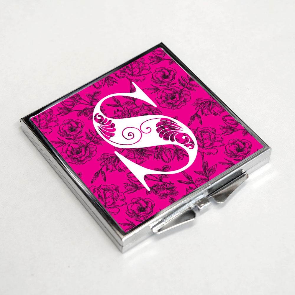 Personalised Pocket Mirror - Rectangle - Flowers
