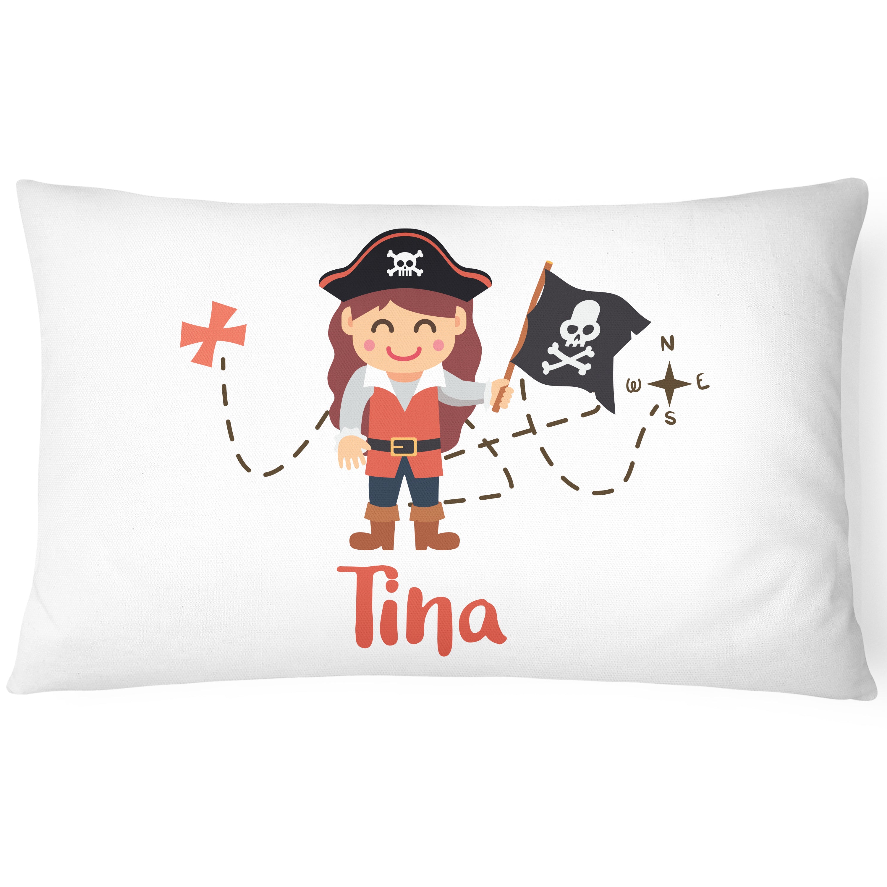 Pirate Pillowcase for Kids - Personalise With Any Name - Perfect Children's Gift - Red