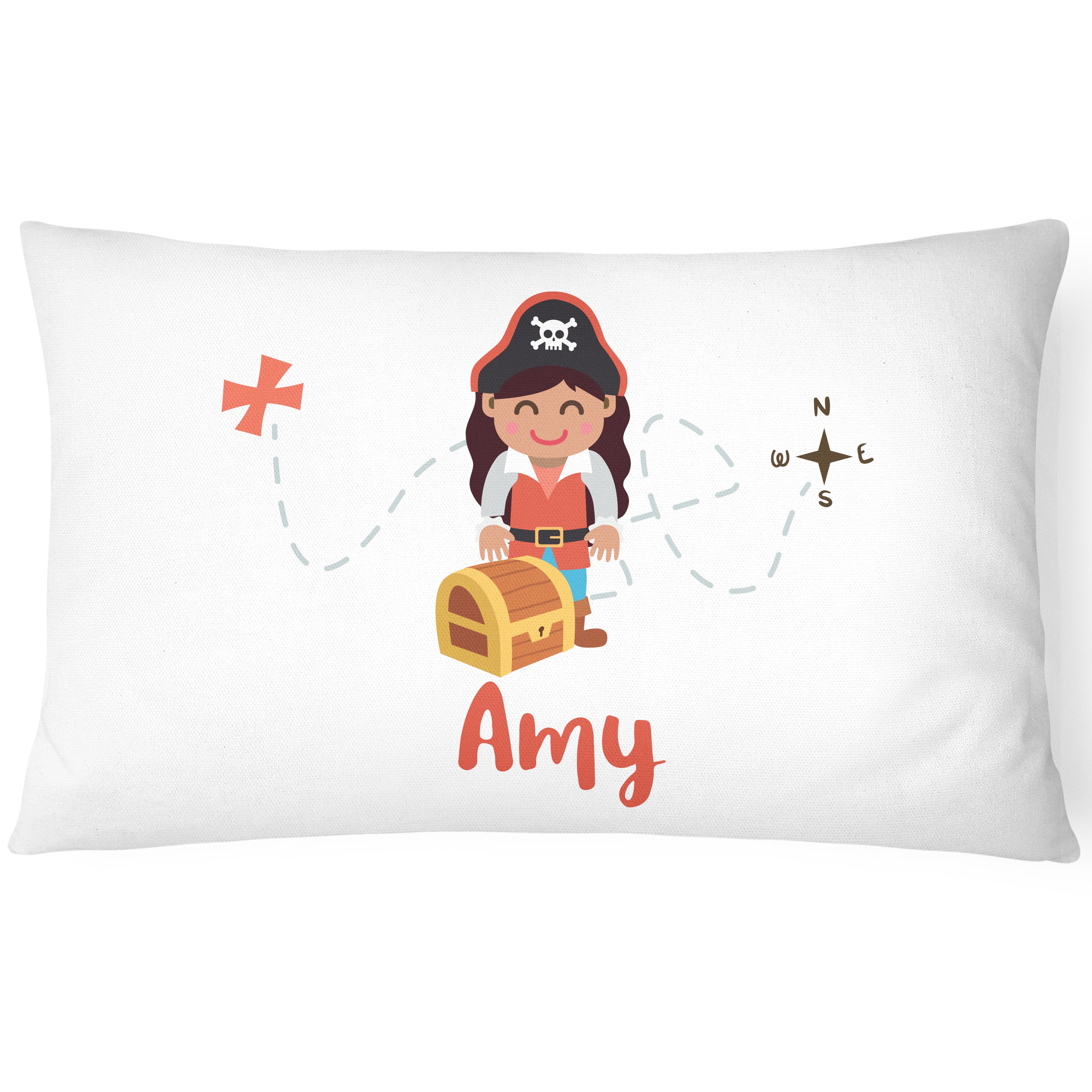Pirate Pillowcase for Kids - Personalise With Any Name - Perfect Children's Gift - Red + Black
