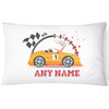 Race Car Pillowcase for Kids - Personalise With Any Name - Perfect Children's Gift - Orange