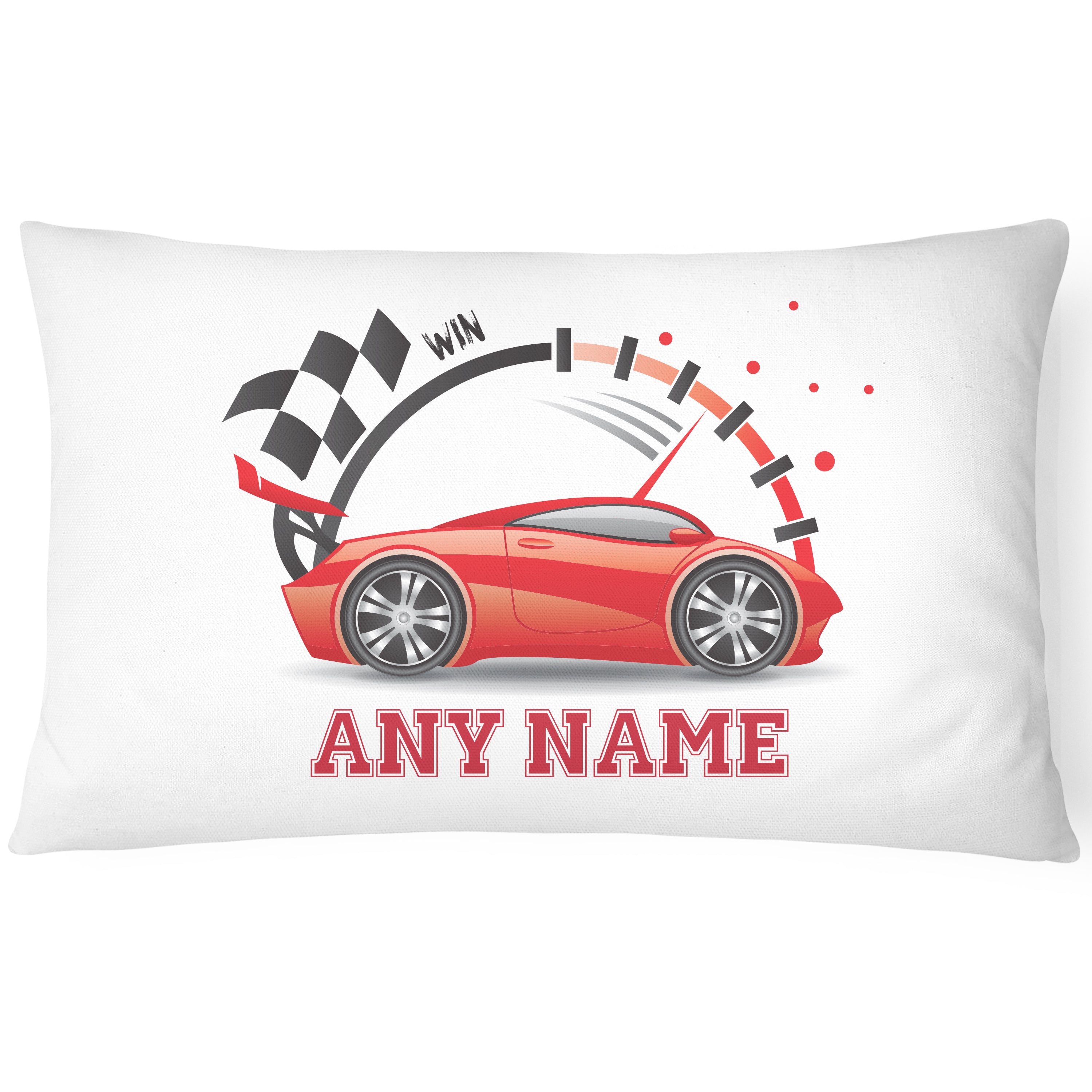 Race Car Pillowcase for Kids - Personalise With Any Name - Perfect Children's Gift - Racer