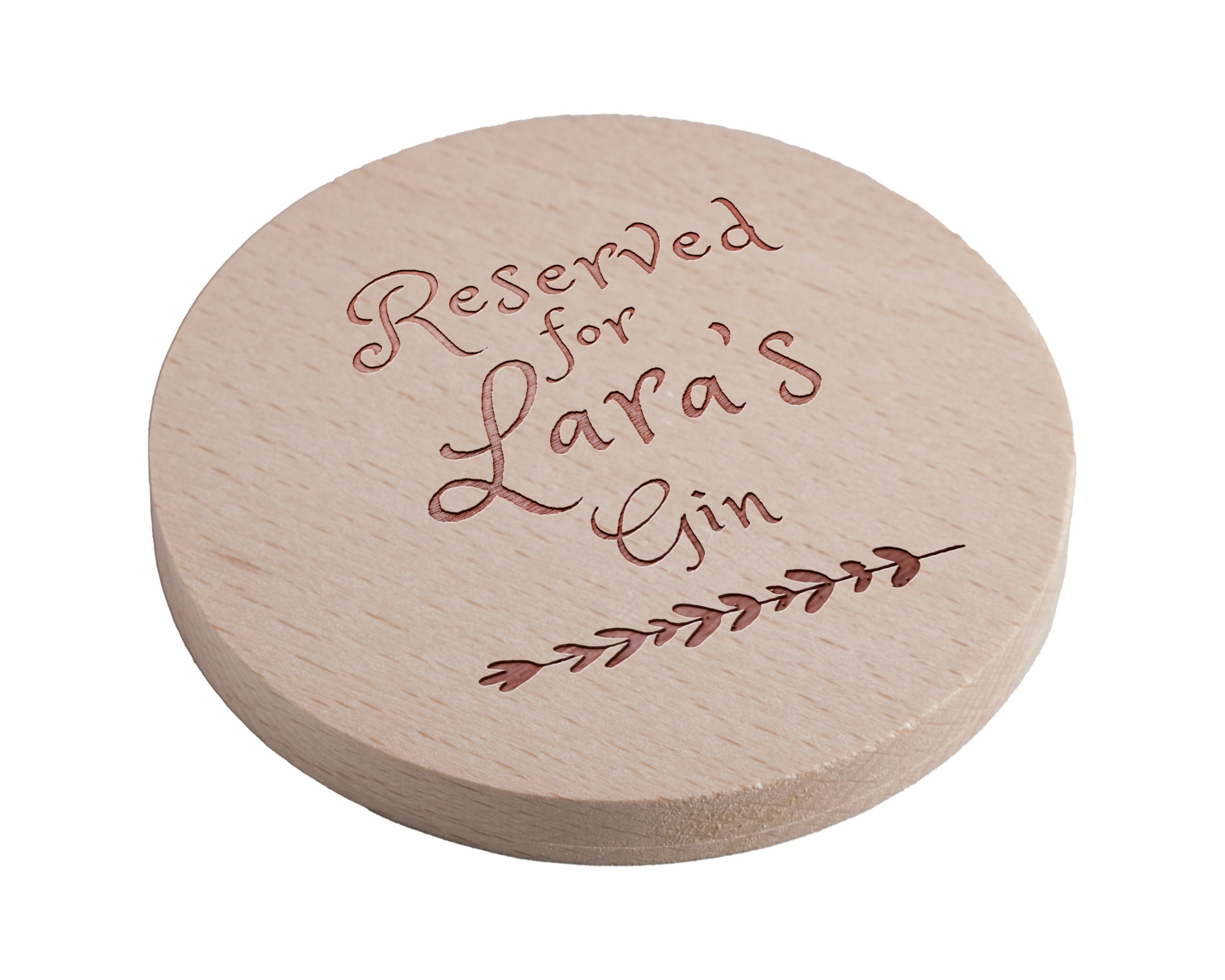 Personalised Pine Engraved Coaster Round - Greek