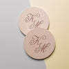 Load image into Gallery viewer, Personalised Pine Engraved Coaster Round - Fancy