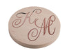 Load image into Gallery viewer, Personalised Pine Engraved Coaster Round - Fancy