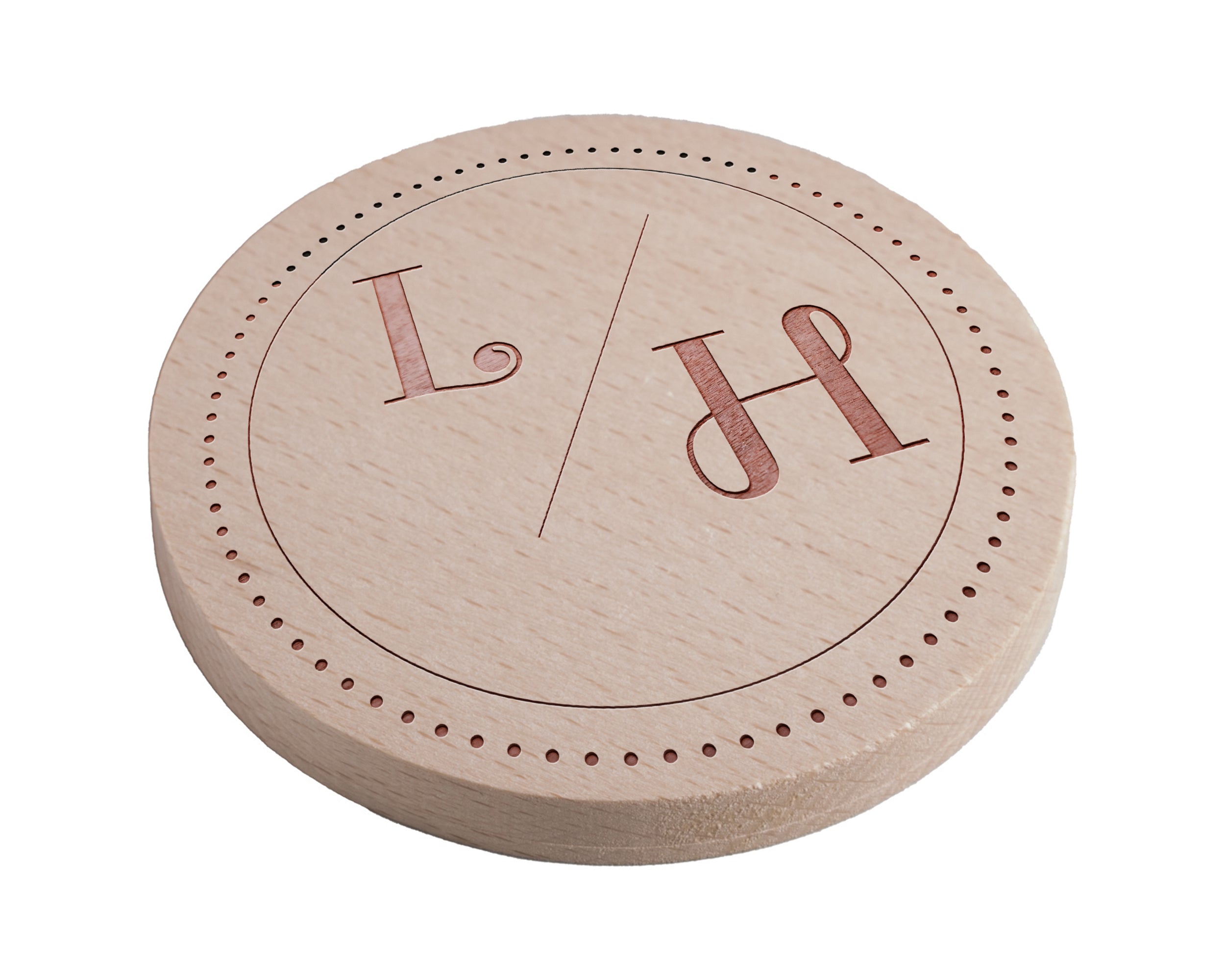 Personalised Pine Engraved Coaster Round - Duos