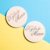 Personalised Pine Engraved Coaster Round -Script Special