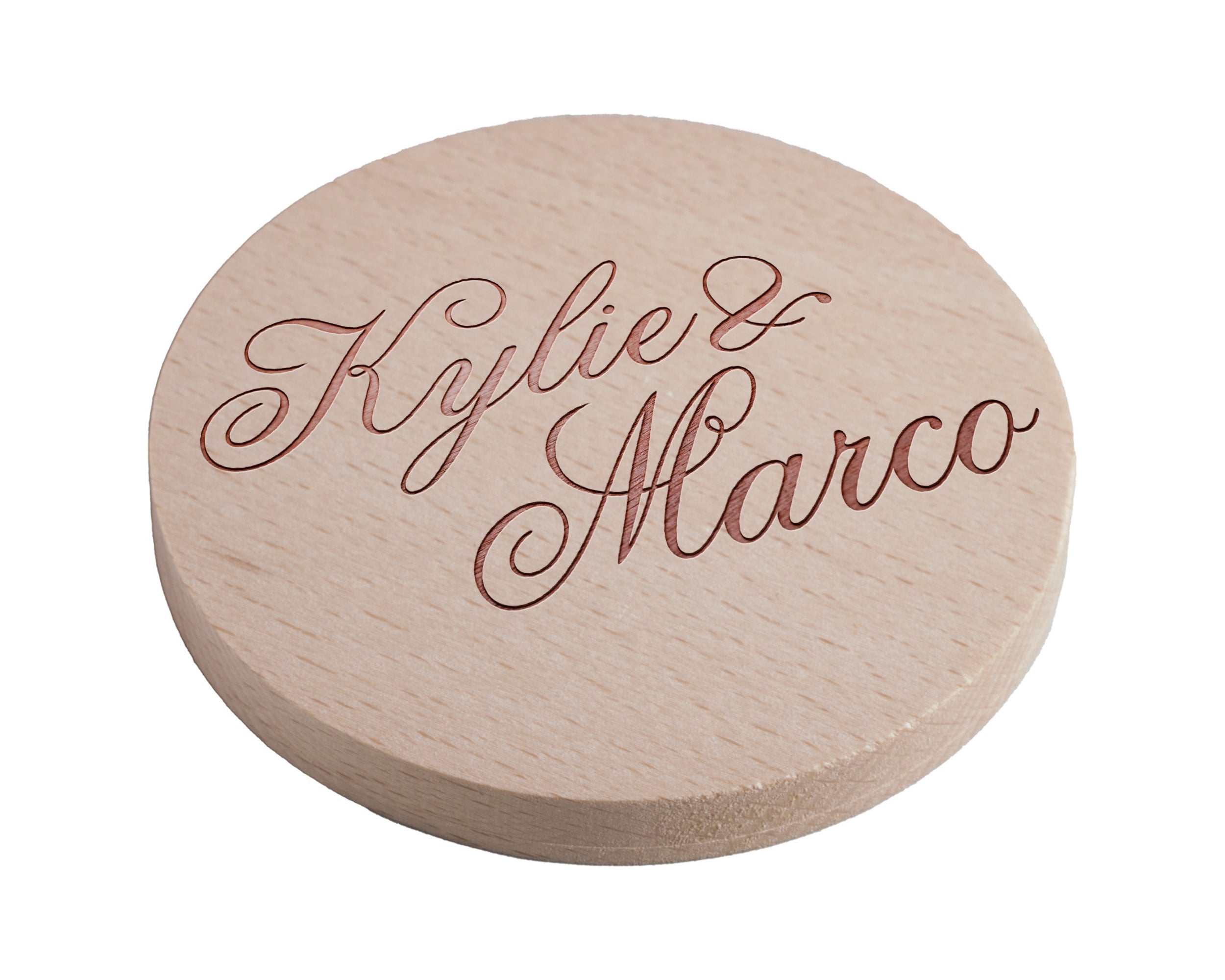 Personalised Pine Engraved Coaster Round -Script Special