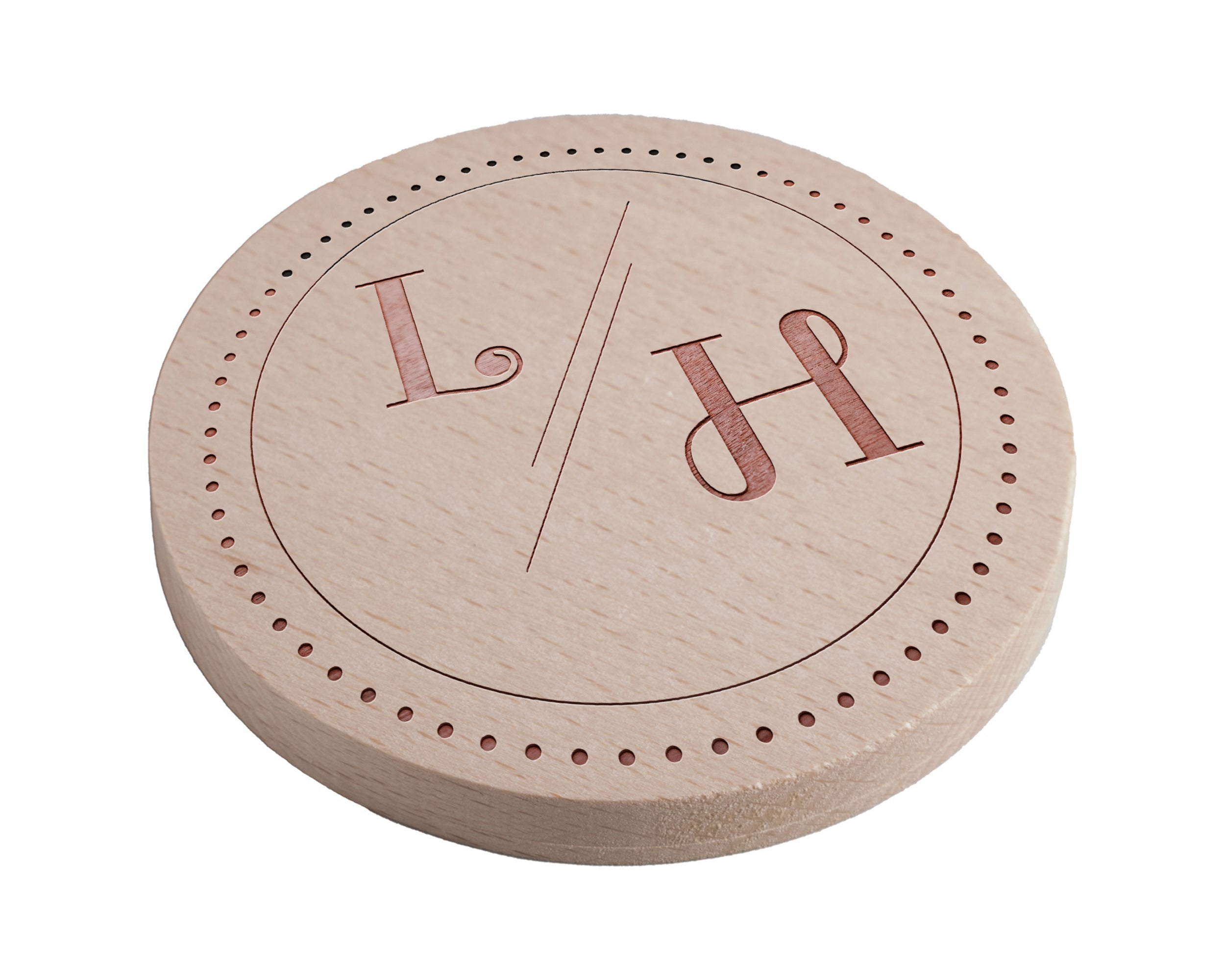 Personalised Pine Engraved Coaster Round - Duos