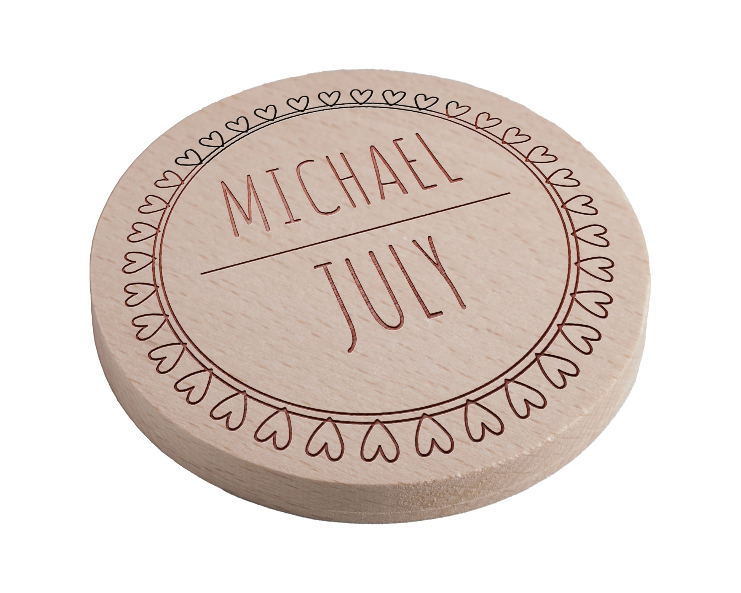 Personalised Pine Engraved Coaster Round - Patterns